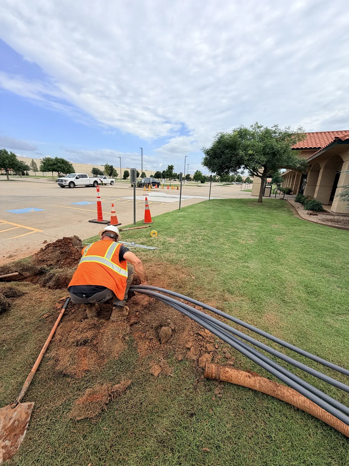 Texas HDD Contractors aerial drone view directional boring job site Texas HDD contractor